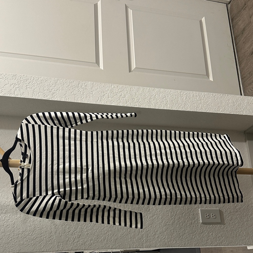J. Crew Black and White Striped Top